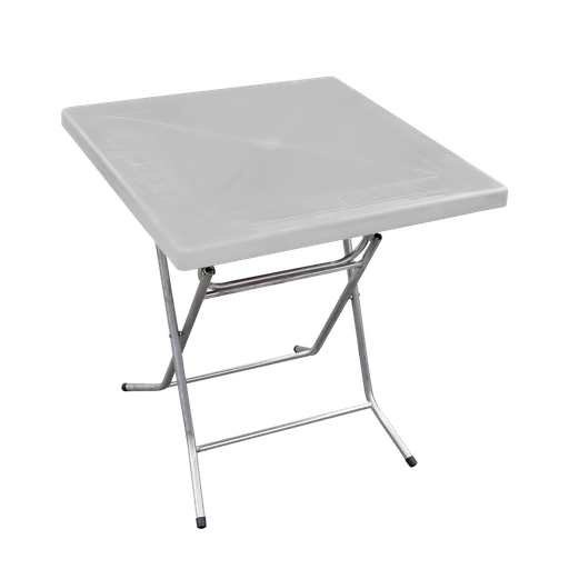 [15015258] MESA PLEGABLE PLAS/MET CUAD 73X73 CM BL MEGA 1522