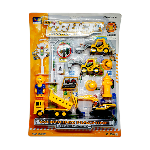 [15015334] SET CAMIONES CONSTRUCCION 43X32 CM BLIS 11 PZ GIGI GX-838-9