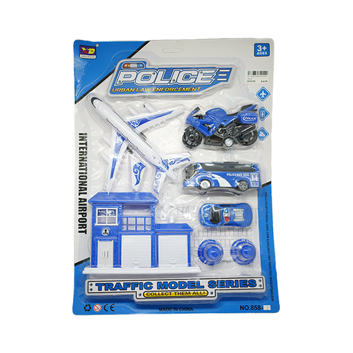 [15015336] SET TRANSPORTE POLICIA 43X32 CM BLIS 7 PZ GIGI GX-858-1