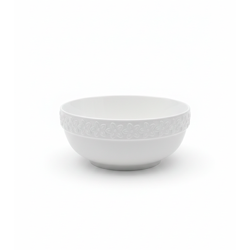[15015374] BOWL CERA 7" RED ORI GRUESA DECO REL FLORES BL XM7F