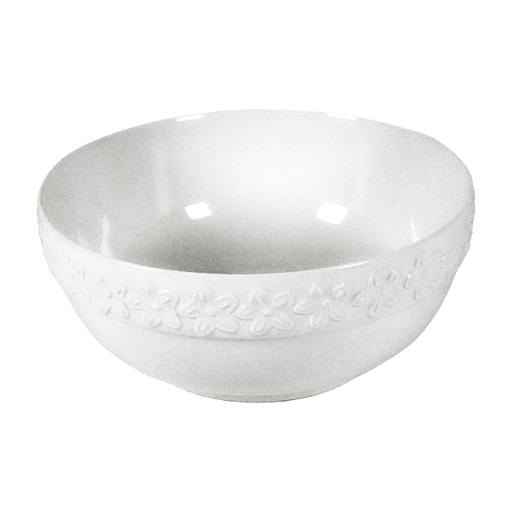 [15015375] BOWL CERA 8" RED ORI GRUESA DECO REL FLORES BL XM8F