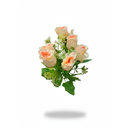 RAMO 6 BOTONES C/FOLLAJE PLAST+HOJAS COL SURT XM-2856