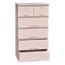 GAVETERO PLAS KING 6 GAV 2 PEQ C/LLAVE DURAZNO MEGA 1820