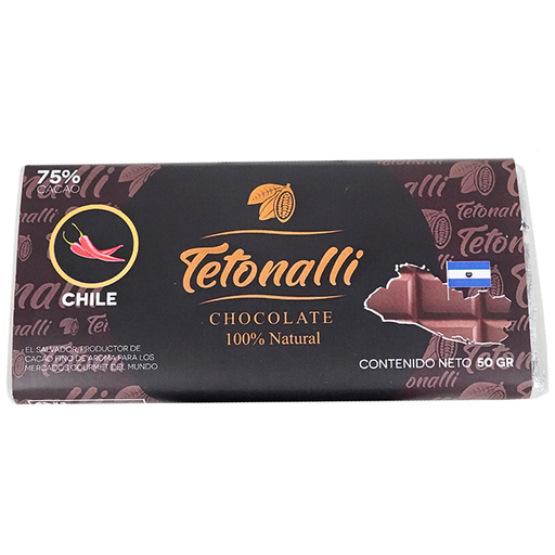 [15015973] CHOCOLATE BARRA CHILE 75% 50 GR TETONALLI