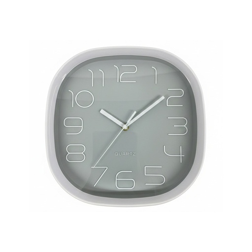 [15016006] RELOJ PARED 28 CM CUAD BL/GRIS 602-2305692