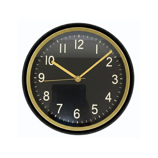 [15016009] RELOJ PARED 29.2 CM RED NG/DOR 602-2301111