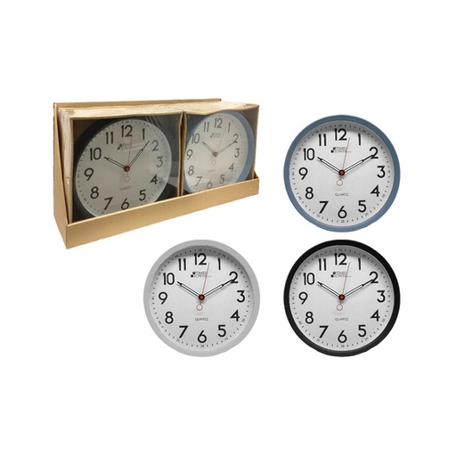 [15016013] RELOJ PARED 28 CM RED NG/AZ/BL 602-01259