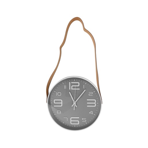 [15016019] RELOJ PARED 30 CM RED C/CINCHA BL/GRIS/CHOC 602-41923