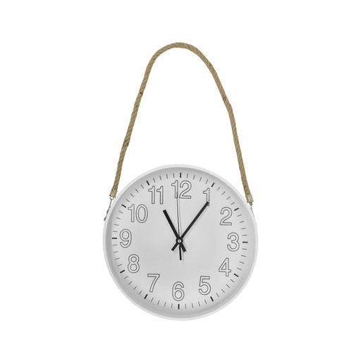 [15016021] RELOJ PARED 30 CM RED C/CINCHA BL/NG/CREMA 602-41924