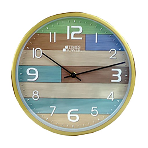 [15016023] RELOJ PARED 25.5 CM RED MULTIC ARO DOR NG 602-03062