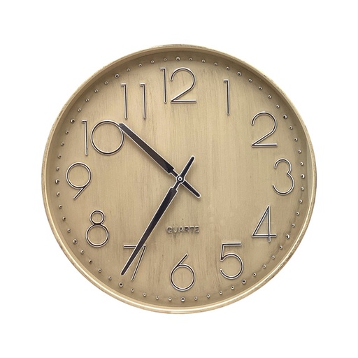 [15016026] RELOJ PARED 40.6 CM RED CREMA/PLAT 602-05399