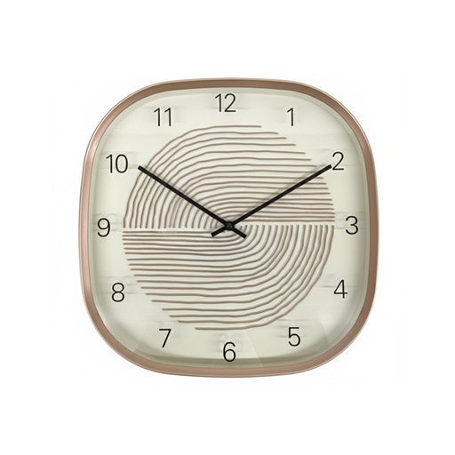 [15016029] RELOJ PARED 40 CM CUAD ROS DOR/CREM 602-03695