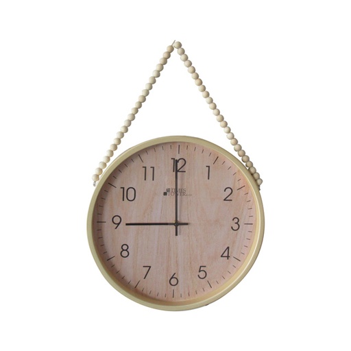 [15016033] RELOJ PARED 38 CM RED C/CADENA CREMA/NG 602-03596
