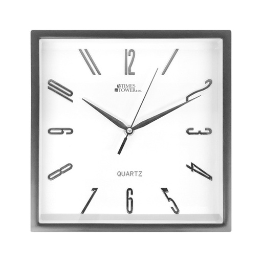 [15016034] RELOJ PARED 25.5 CM CUAD NG/BL 602-03081