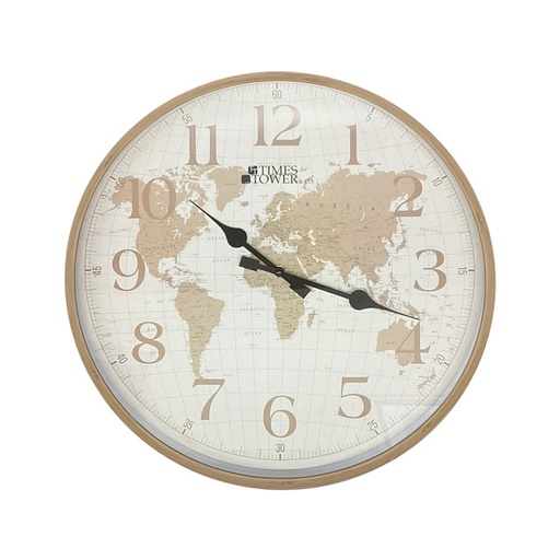[15016036] RELOJ PARED 50.8 CM RED CHOC CLARO DECO MAPA 602-01950