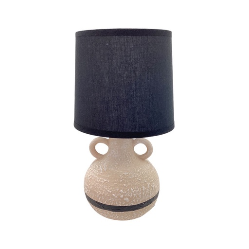 [15016048] LAMPARA MESA 28 CM BASE F/CANTARO CREMA/NG 604-02283