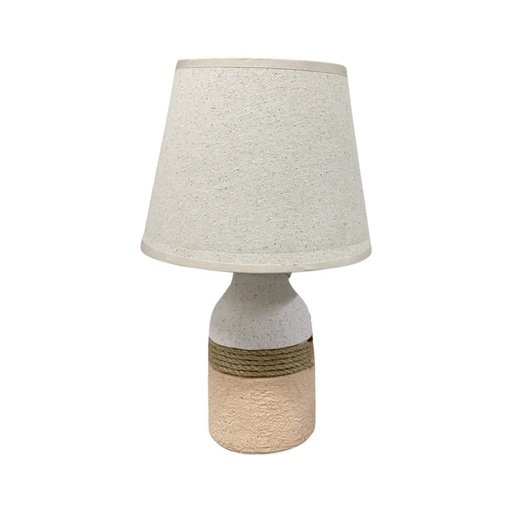 [15016049] LAMPARA MESA 34.5 CM BASE TRICOLOR BL/CREMA 604-01488