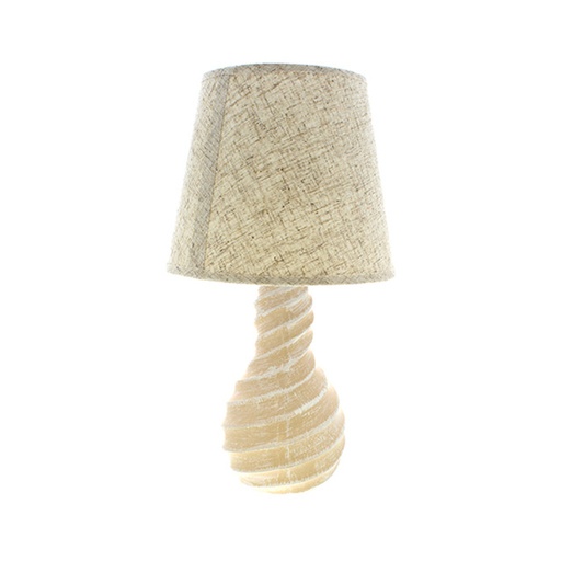 [15016050] LAMPARA MESA 32 CM BASE TORNEADA CREMA 604-05213