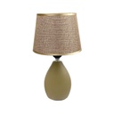 LAMPARA MESA 30 CM BASE BOMBEADA CHOC/DOR 604-01344