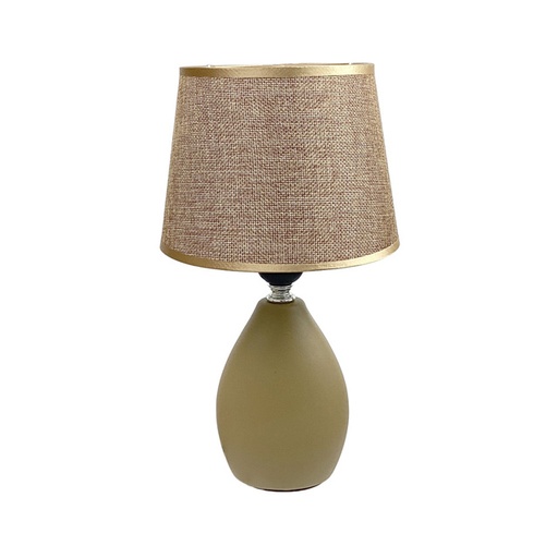 [15016053] LAMPARA MESA 30 CM BASE BOMBEADA CHOC/DOR 604-01344