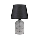 LAMPARA MESA 30.5 CM BASE CILIND DECO NG/BL 604-05408