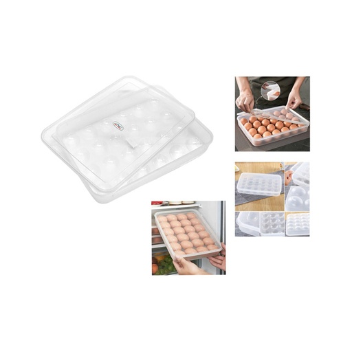 [15016074] ORGANIZADOR P/HUEVOS PLAS RECT 31.5X23 C/T TRANS 723-K8604