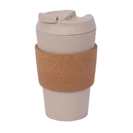[15016129] VASO 400 ML C/ANILLO PROTECTOR VD TURQ/CREMA 739-05297