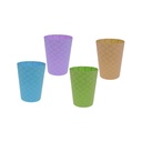 SET 4 VASOS PLAS 10.8 OZ GRUMOSO COL SURT PASTEL 723-38834