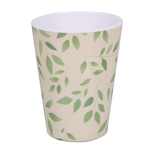 [15016187] VASO 325 ML CONICO BL DECO HOJAS VD 726-03543