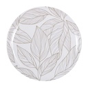 PLATO 8" RED BL DECO HOJAS GRIS 726-03541