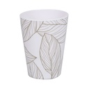 VASO 325 ML CONICO BL DECO HOJAS GRIS 726-03539