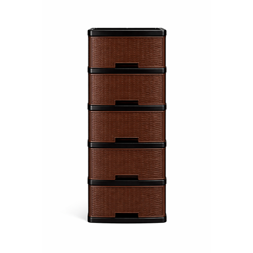 [15016285] GAVETERO PLAS MINI 5 NIV CHOCOLATE C/RODOS KAWAKI