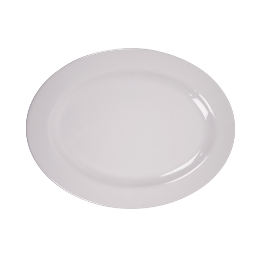 [15016535] PLATO MELA 11.6" OVAL LISO C/ORILLA BL CM MEL-CR-11