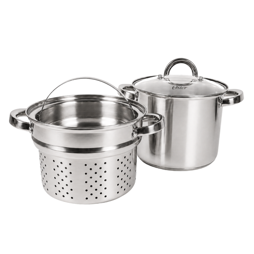 [15016790] SET 3 PZ OLLA P/PASTA ACER INOX 5 QT C/T OSTER 130008.04