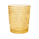 VASO VID 11 OZ CORTO CILIND DECO REL COL TRANS SURT GIGI S/COD