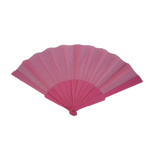 [15009877] ABANICO PLAS TELA LISA COLORES SURT