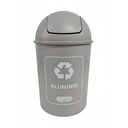 BASURERO PLAS 20 LT GRIS ALUM RECICLABLE TACOPLAST 86102