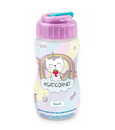 [15010247] BOTELLA PLAS BEBETODO HERMETICO REY 350 ML SORBETE DECO NIÑA REYPLAST TTV007000