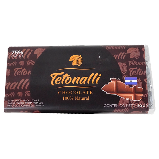 [1006322] CHOCOLATE BARRA 75% CACAO 50 GR TETONALLI