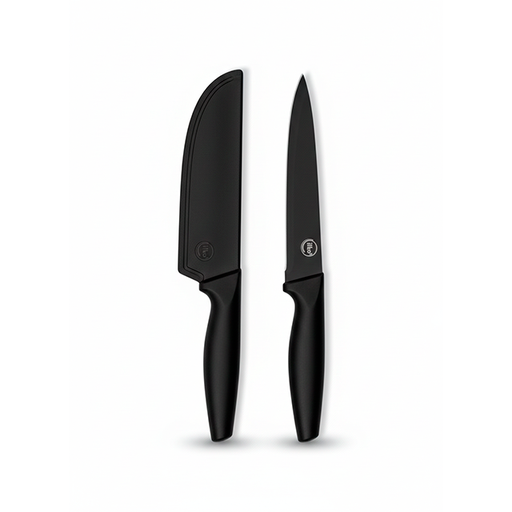 [3127] CUCHILLO MULTIUSO 13 CM C/FUNDA NERO ILKO 26211
