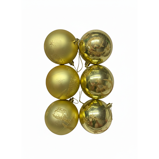 [1008732] ESFERA NAVIDEÑA 8 CM C/FIG BRILLATE 6 PZ SURT ZY3780EZF