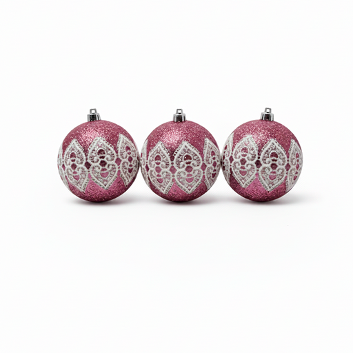 [15768] ESFERA NAVIDEÑA DECO 8 CM 3 PZ X158NT