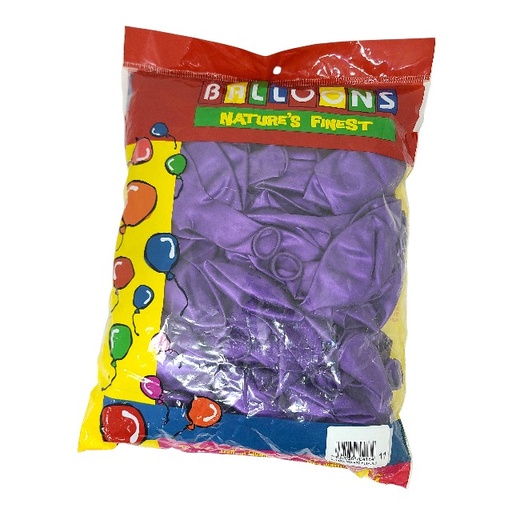 [20262] GLOBO 11 METAL VIOLETA 100 PZ NATUREST FINNEST 704134