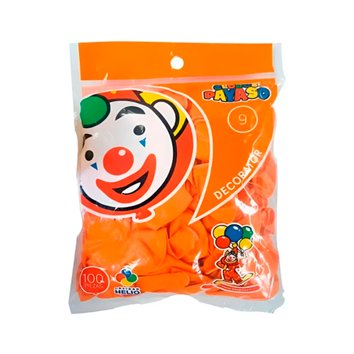 [15009561] GLOBO 7 NARAN LISO BIODEG 50 PZ PAYASO