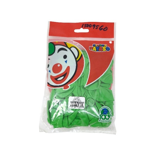 [15009560] GLOBO 7 VD LIMA LISO BIODEG 50 PZ PAYASO