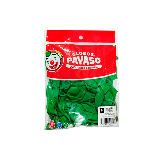 [15009593] GLOBO 7 VD OSC LISO BIODEG 50 PZ PAYASO