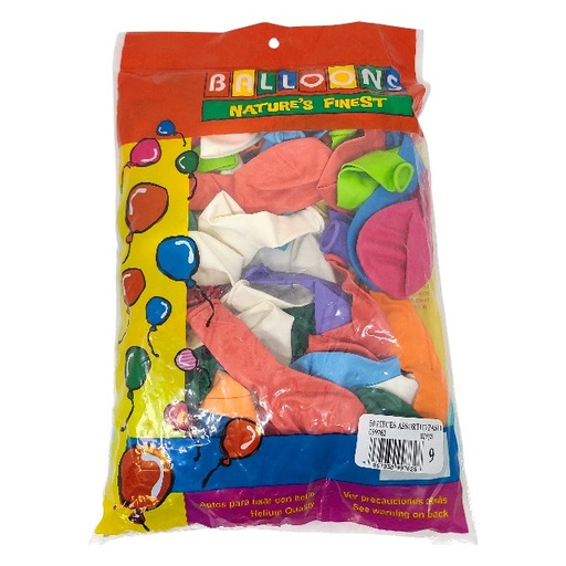 [1018084] GLOBO 9 PASTEL SURTIDO 50 PZ 