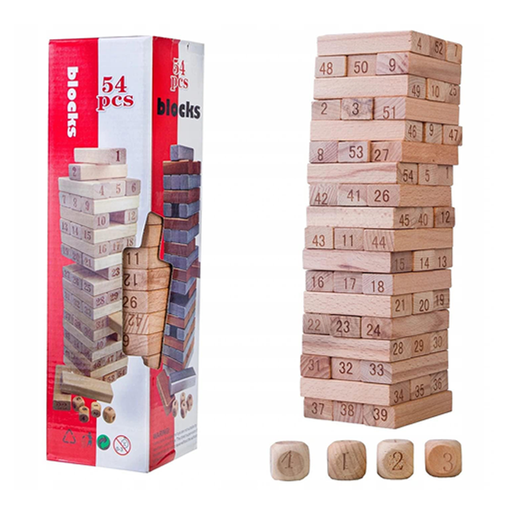 [26943] JENGA MAD NATURAL 54 PZ BLOCKS BA-814A