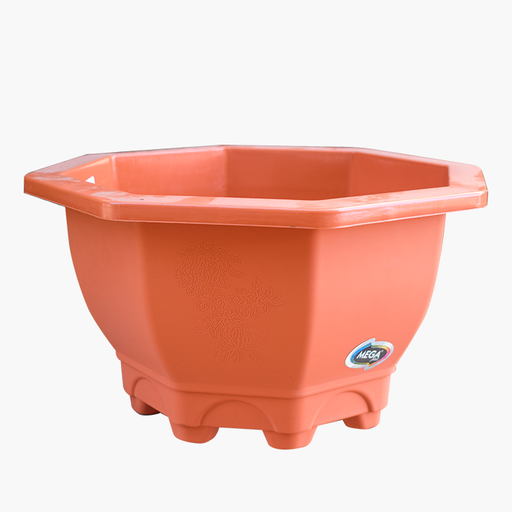 [1018100] MACETA PLAS 4 OCTAG TERRACOTA MEGA 1767