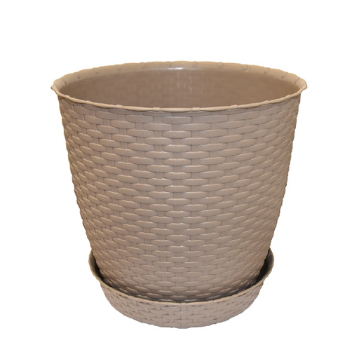 [15010381] MACETA PLAS RED EST RATAN Ø33X30 CM REYPLAST MCX142000